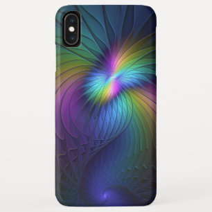 Capa Para iPhone Da Case-Mate Colorido com arte abstrata moderna azul do Fractal