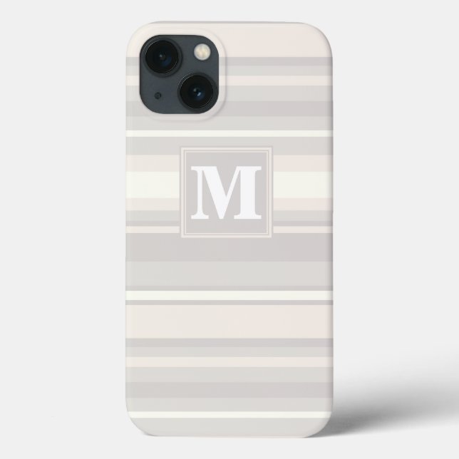 Capa para iPhone Case-Mate com listras bege monocr (Verso)