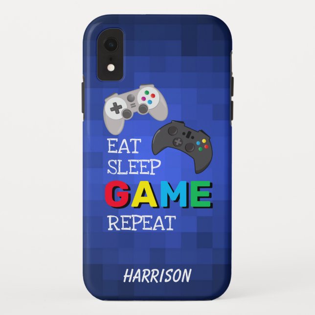 Capa Para iPhone, Case-Mate Coma, Dormir, Jogar, Repetir | Gamer Personalizado (Verso)