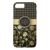 Combinação de Damasco Preto e Dourado e PolkaDot