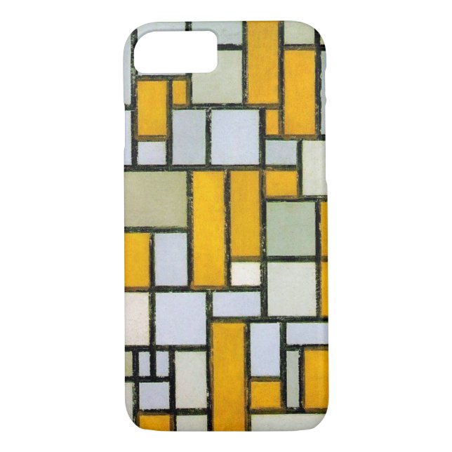 Capa Para iPhone, Case-Mate Composição Amarelo e Cinzas, Mondrian (Verso)