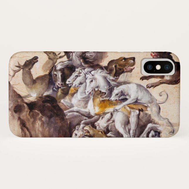 CAPA PARA iPhone, Case-Mate  COMPOSIÇÃO COM ANIMAIS, CAVALOS DE CRIAÇÃO, DERES, (Verso (Horizontal))