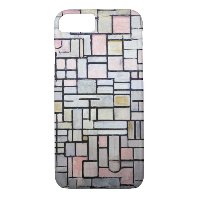 Capa Para iPhone, Case-Mate Composição Rosa e Cinzas, Mondrian (Verso)