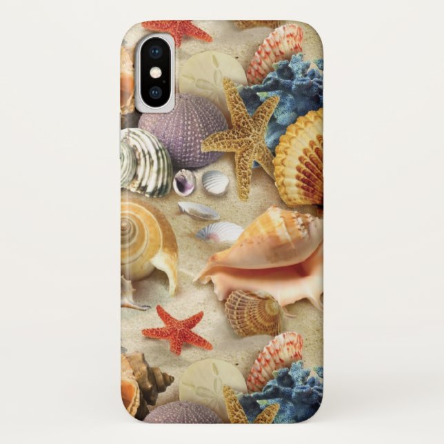 Capa Para iPhone, Case-Mate Conchas marítimas na praia (Verso)