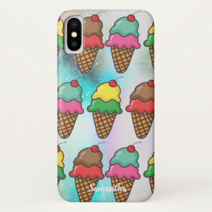 Capa Para iPhone Da Case-Mate Cones de Sorvete Coloridos Femininos - Personaliza
