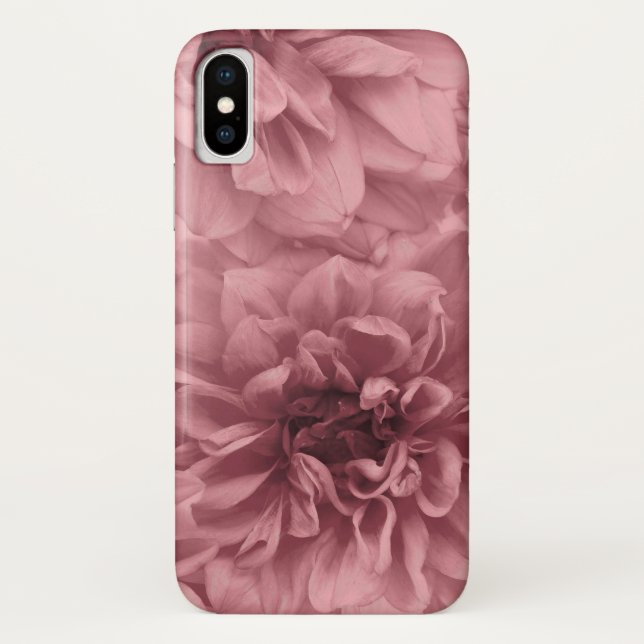 Capa Para iPhone, Case-Mate Conjunto de Dálias Florais Rosa Claro (Verso)