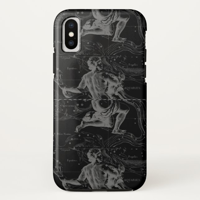 Capa Para iPhone, Case-Mate Constelação Aquarius Hevelius 1690 em Preto (Verso)