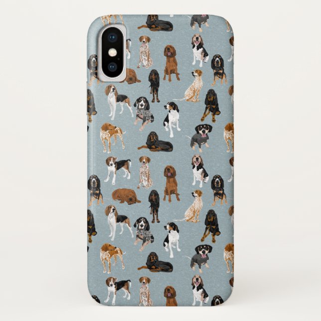 Capa Para iPhone, Case-Mate Coonhounds no azul (Verso)