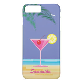 Capa Para iPhone Da Case-Mate Coquetel tropical e iPhone 7 de praia mais roxo