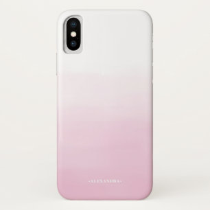 Capa Para iPhone X Cor d'água Rosa Esbranquiçada Personalizada