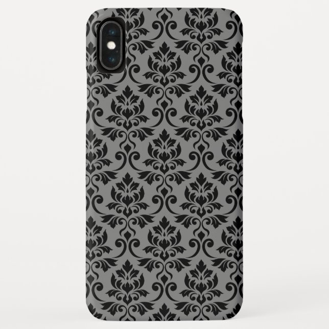 Capa Para iPhone, Case-Mate Cor damasco Feuille Preto na Cinza (Verso)