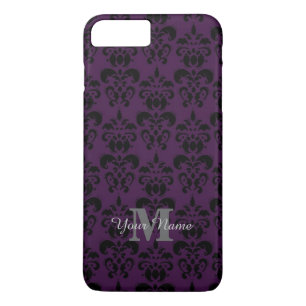 Capa iPhone 8 Plus/7 Plus Cor damasco monogrammed roxa
