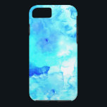 Capa Para iPhone Da Case-Mate Cor-de-água pintada de mão azul-moderna de verão<br><div class="desc">Uma legal,  brilhante e moderna mão de verão pintada de cor azul-d-água escura e brilhante</div>