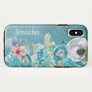 Capa Para iPhone Da Case-Mate Cor de água rosa e lacrimejante floral personaliza