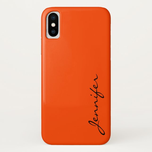 Capa Para iPhone, Case-Mate Cor de fundo laranja-vermelha (Verso)