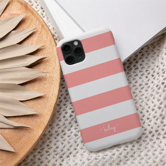 Capa Para iPhone Da Case-Mate Cor-de-rosa e faixa branca personalizada