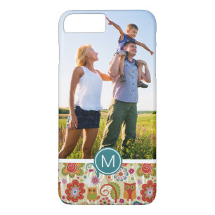 Capa iPhone 8 Plus/7 Plus Cor feita sob encomenda da foto & do monograma