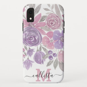 Capa Para iPhone Da Case-Mate Cor Verde Floral Verde Púrpura Rosa