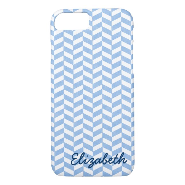 Capa Para iPhone, Case-Mate Cor White Beach de Herringbone Personalizada (Verso)