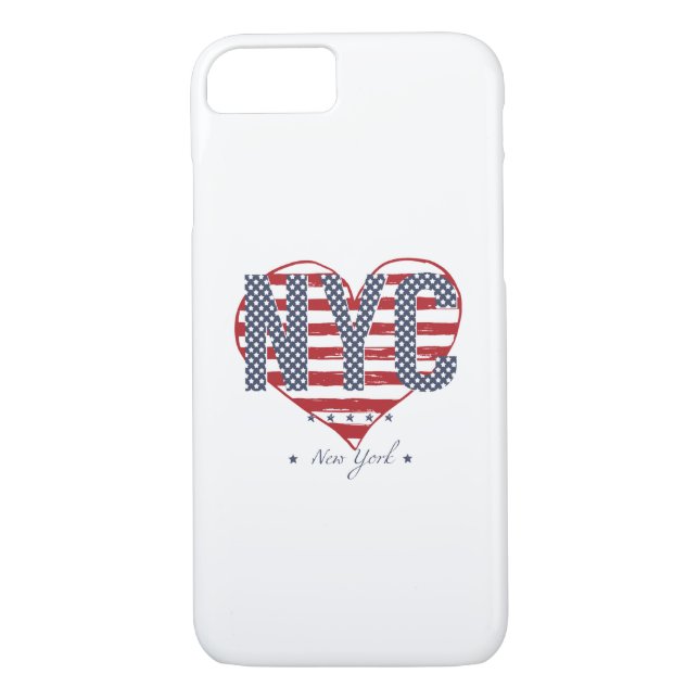 Capa Para iPhone, Case-Mate Coração da bandeira americana de NYC (Verso)
