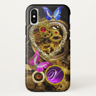CAPA PARA iPhone X  CORAÇÃO DO PUNK DO VAPOR, ENGRENAGENS, GEMAS,
