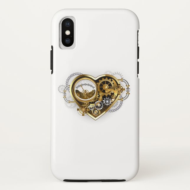 Capa Para iPhone, Case-Mate Coração Steampunk com Manômetro (Verso)