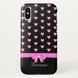 Capa Para iPhone Da Case-Mate Corações rosa, fita e caligrafia em preto