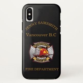 Capa Para iPhone Da Case-Mate Corpo de Bombeiros Dourado e Crachá de Esposa Prat