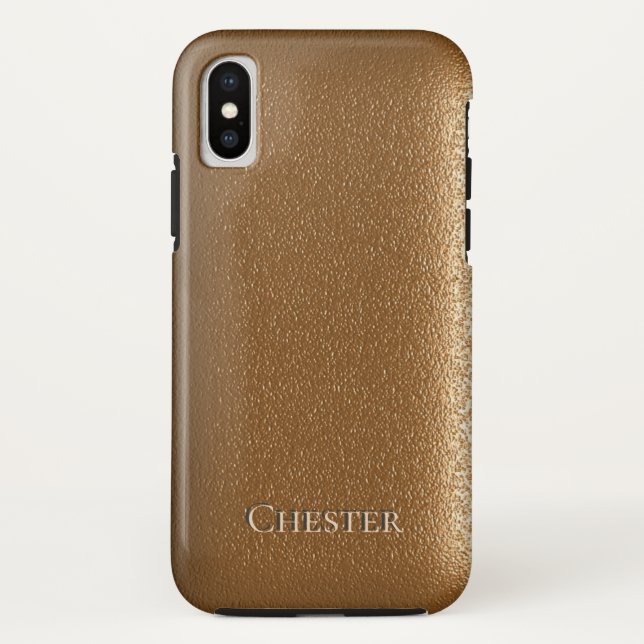 Capa Para iPhone, Case-Mate Couro Castanho Como Textura Personalizada (Verso)