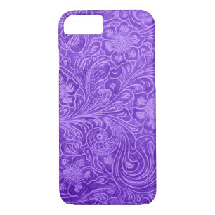 Capa iPhone 8/7 Couro-De-Sul Roxo Parece Flores Embriageadas