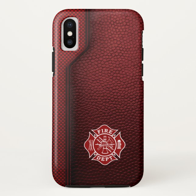 Capa Para iPhone, Case-Mate Couro Impresso do Bombeiro (Verso)