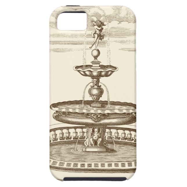 Capa Para iPhone, Case-Mate Courtyard Fountain com Cherub Ornamental (Traseira)