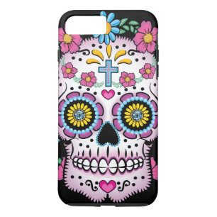 Capa iPhone 8 Plus/7 Plus Crânio de Diâmetro de los Muertos Açúcar