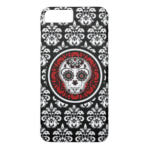 Capa Para iPhone Da Case-Mate Crânio decorativo do açúcar com damasco