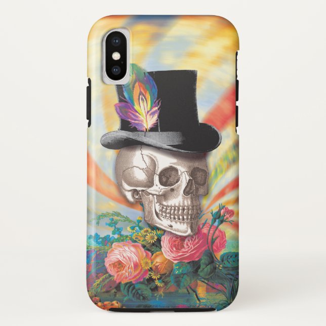 Capa Para iPhone, Case-Mate Crânio do chapéu superior psicodélico (Verso)