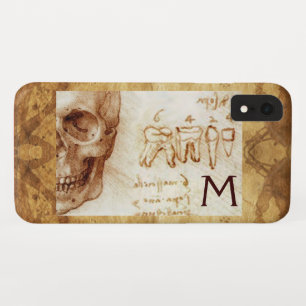 CAPA PARA iPhone XR CRÂNIO E DENTES, CLÍNICA DENTAL, MONOGRAMA DENTIST