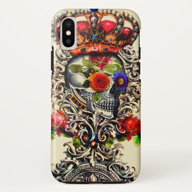 Capa Para iPhone, Case-Mate Crânio Floral Crowado (Verso)