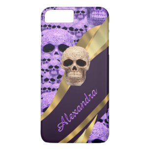 Capa Para iPhone Da Case-Mate Crânio gótico roxo personalizado