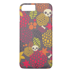 Capa iPhone 8 Plus/7 Plus Crânios e flores