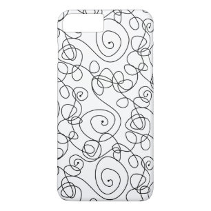 Capa iPhone 8 Plus/7 Plus Crazy Spiral Lines preta + seu histórico e ideias