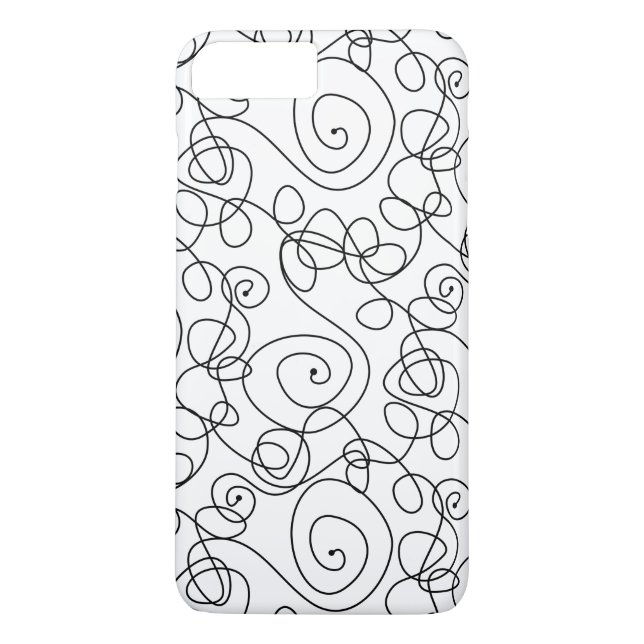 Capa Para iPhone, Case-Mate Crazy Spiral Lines preta + seu histórico e ideias (Verso)