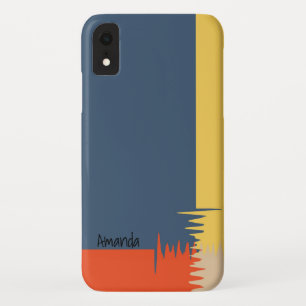 Capa Para iPhone Da Case-Mate Creme Amarelo Azul - Personalizável