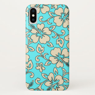 Capa Para iPhone Da Case-Mate Creme floral havaiano do Aqua do hibiscus de Malia