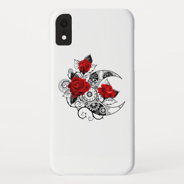 Capa Para iPhone, Case-Mate Crescente Mecânico com Rosas vermelhas (Verso)