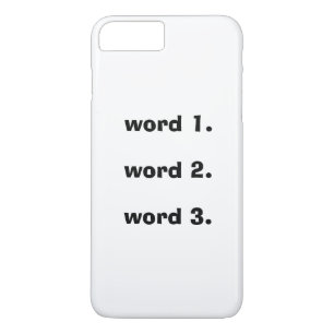 Capa iPhone 8 Plus/7 Plus Criar expressão de três palavras simples de texto 