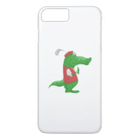 Crocodilo jogando cartoon de golfe
