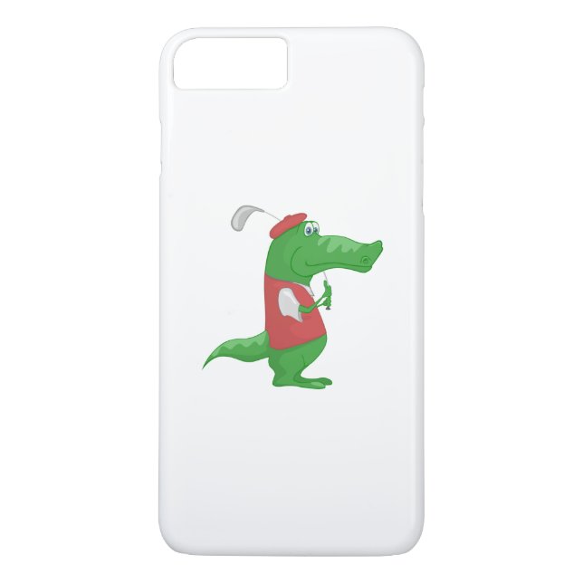 Capa Para iPhone, Case-Mate Crocodilo jogando cartoon de golfe (Verso)