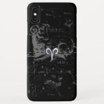 Capa Para iPhone Da Case-Mate Cromo como Aries Símbolo Zodíaco em Hevélio<br><div class="desc">Um símbolo cromo como Aries zodiac em uma vintagem do mapa da constelação de astrologia de Hevelius ao fundo do impressão. Uma mistura de racy urbana moderna e designs antigos para uma ideia de presente de aniversário personalizada de excelente. Use o link "Perguntar a este Designer" para entrar em contato...</div>