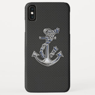 Capa Para iPhone Da Case-Mate Cromo como Corante de Corda Azul na Fibra de Carbo