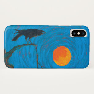 Capa Para iPhone X Crow Raven e Full Moon